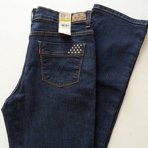 Levis Womens Size 12 M Perfectly Slimming 512 Straight Denim Jeans New with Tags